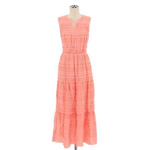 GAL MEETS GLAM Dress Womens Size 4 Fiona Maxi Coral‎ Sleeveless Tiered Skirt NEW